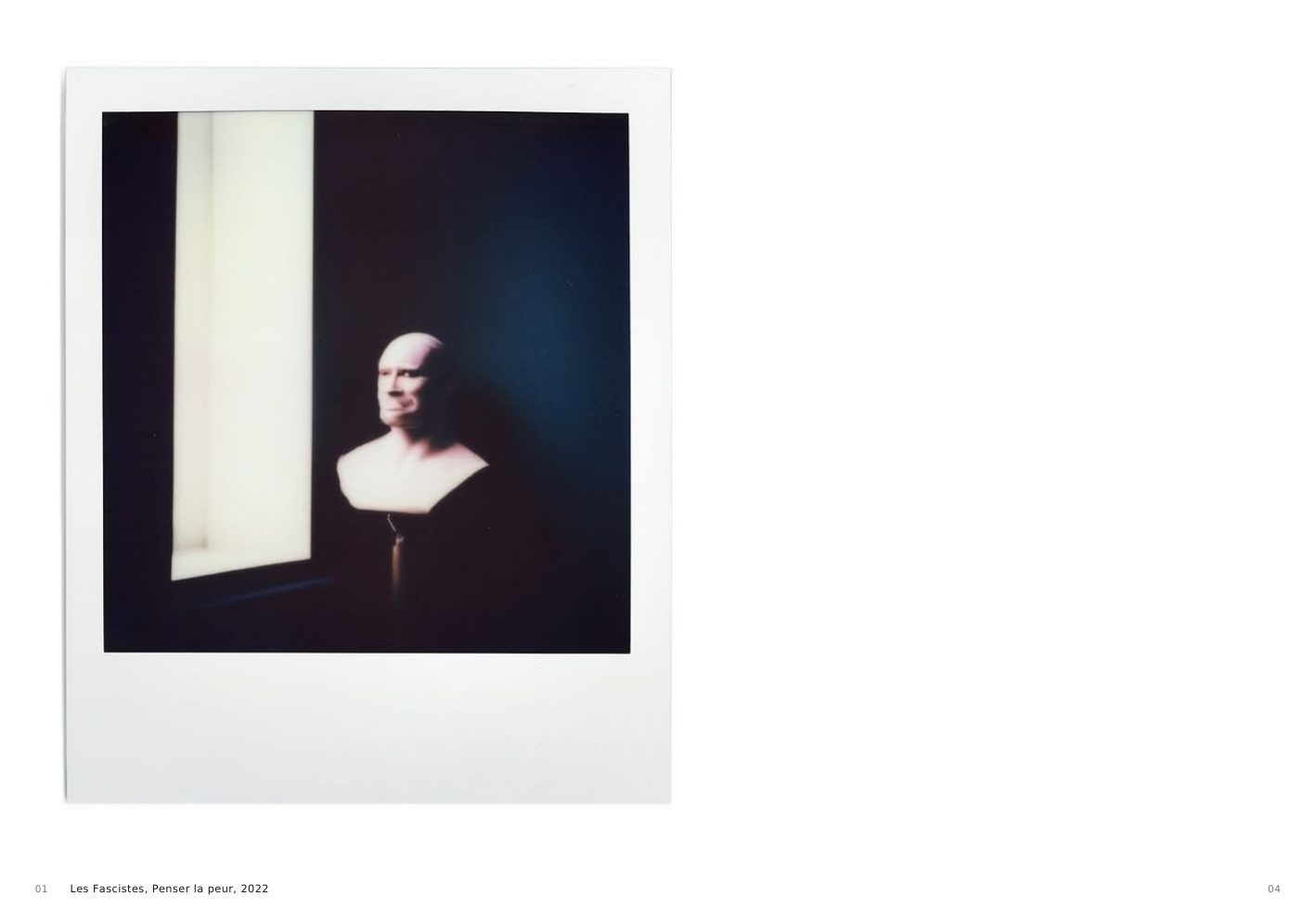 Les Fascistes, from Penser la peur, 2022, a figure illuminated by a window in a dark interior